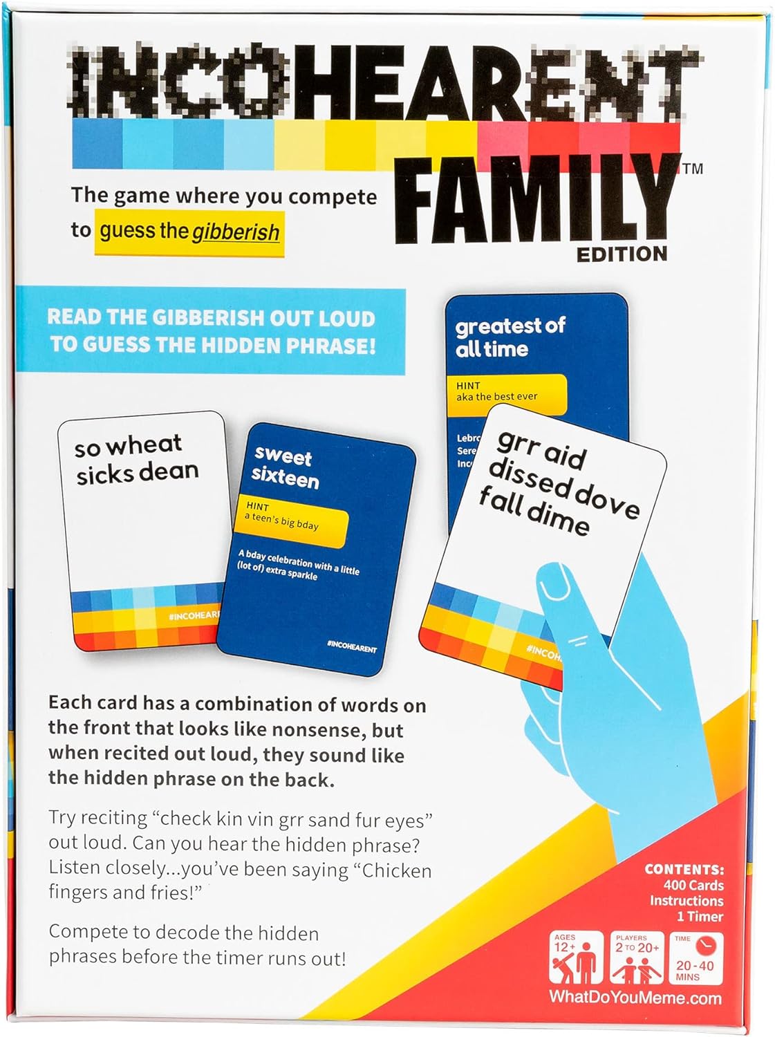 WHAT DO YOU MEME? Incohearent Family Edition - The Family Game Where You Compete to Guess The Gibberish WHAT DO YOU MEME? Incohearent Family Edition - The Family Game Where You Compete to Guess The Gibberish